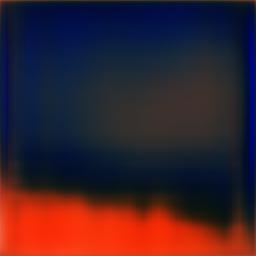 Abstract painting in red and blue
