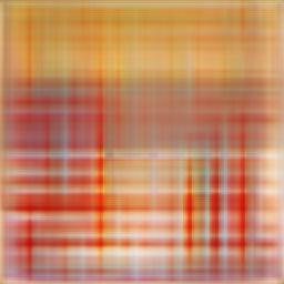 Abstract digital image in orange and red