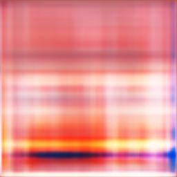 Abstract artwork with red and orange stripes