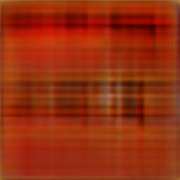 Striped abstract picture with red and orange