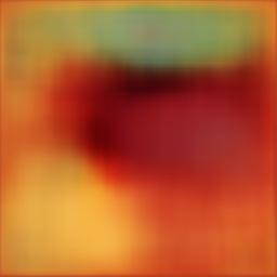 Blurred abstract image with red greean and yellow patches