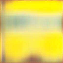 Abstract pciture with two bands of yellow around light blue
