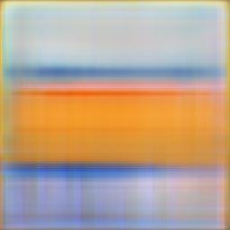 Abstract digital image with a band of orange through the middle