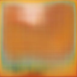 Abstract picture with orange and light blue blocks